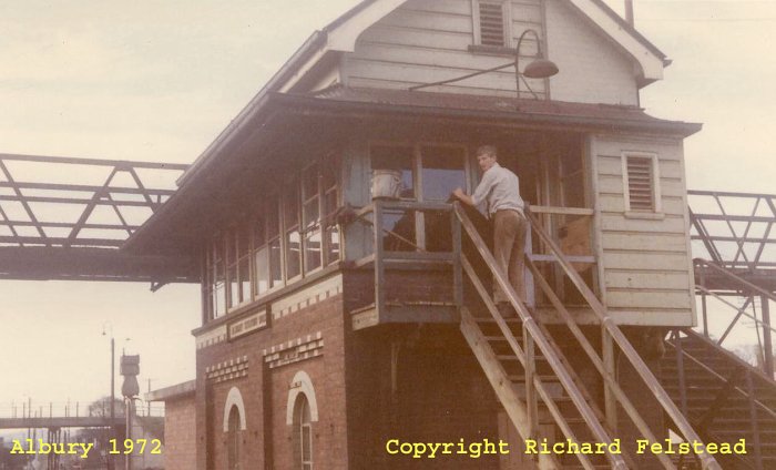 A shot looking north of Albury Station Box.