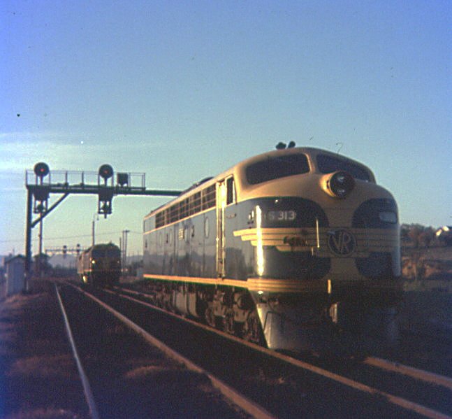 S313 and 422 at Albury South changing trains.