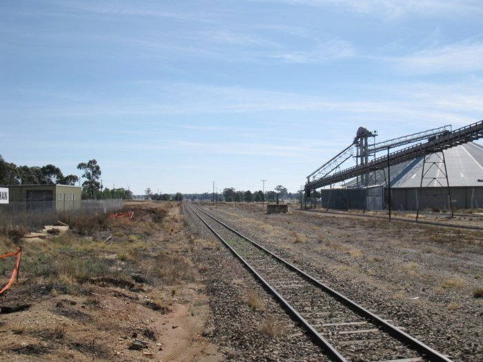 The view looking north from the remains of the platform. The crane base is visible in the middle distance.