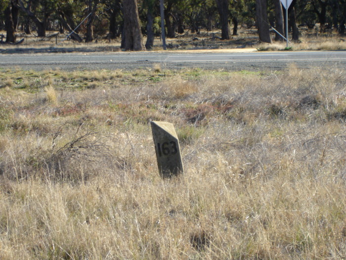 An old VR milepost, just to the north of the station location.