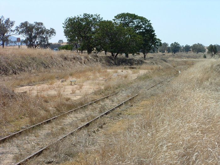 
The concrete base of the grain shed.
