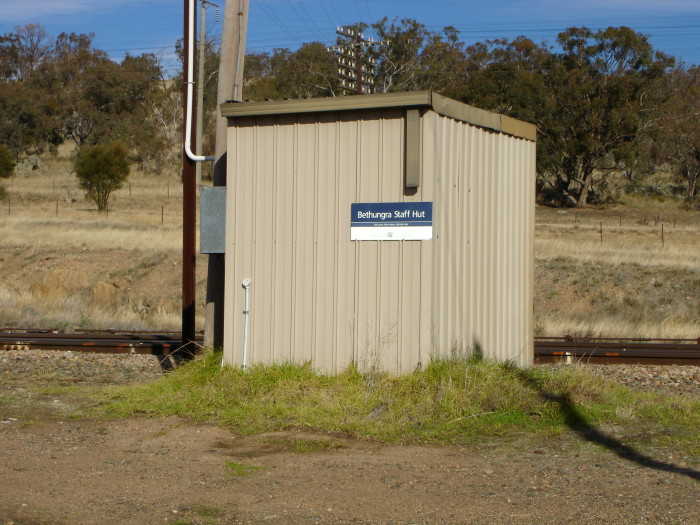 A close-up view of the staff hut that controls the cross-over.