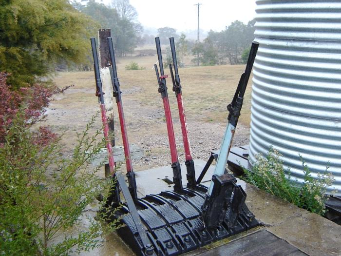 
A close-up of the A lever frame on the platform.
