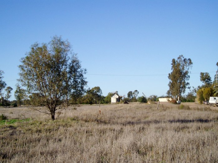 The view from the end of the line looking back towards the station and crane.