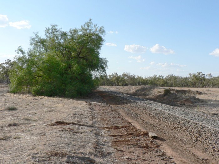 The view looking north with the loading bank remains on the right.