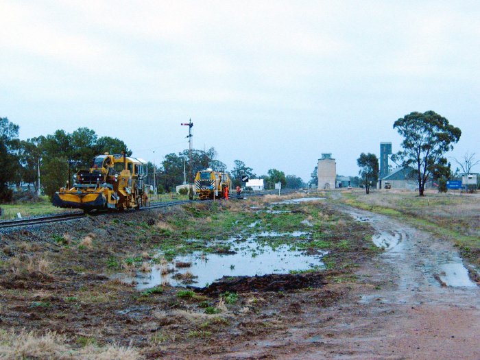 Track machines at the southern end of the location.