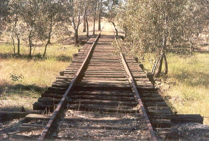 Close-up view of the decking of the low trestle looking towards Brocklesby.