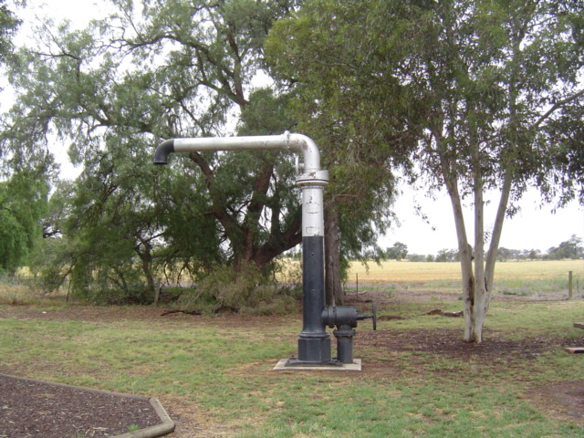 The steam loco water filler stand at Brocklesby. The filler has been located next to the hall in Brocklesby for many years.