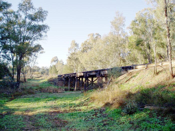 A wooden bridge over a creek to the north of Bugaldie.