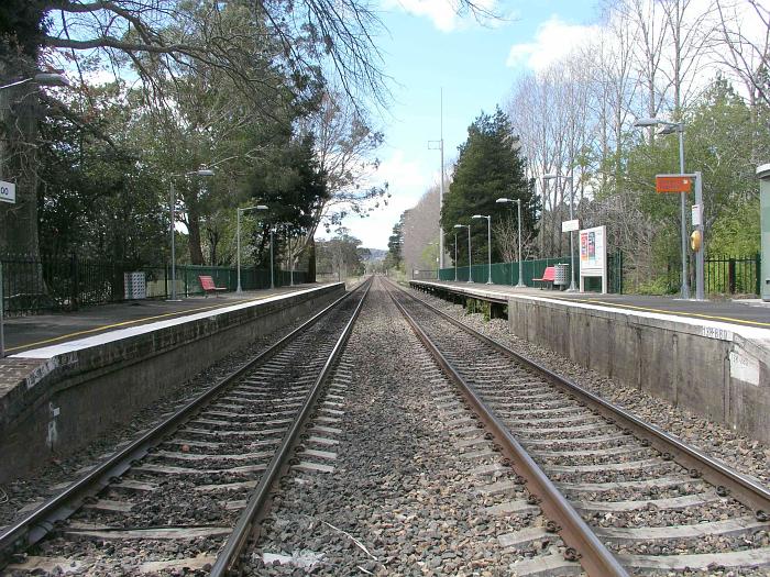 
The view looking north through the station, from the pedestrian crossing.
