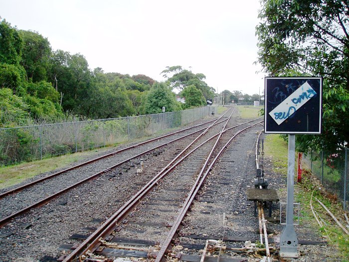 The view looking north beyond the station. The track leading off the the right went to the old and new jetty sidings.