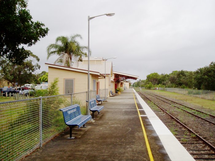 The view looking south along the platform.