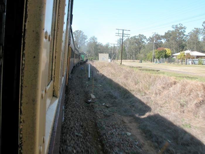 The 1/2km marker in the centre of the picture marks the position of the former Camira Creek station.