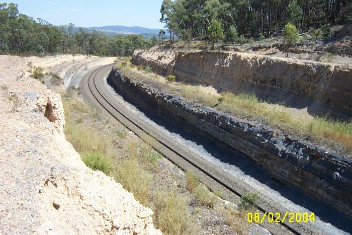 
The view looking north from the down portal of Capertee Tunnel.
