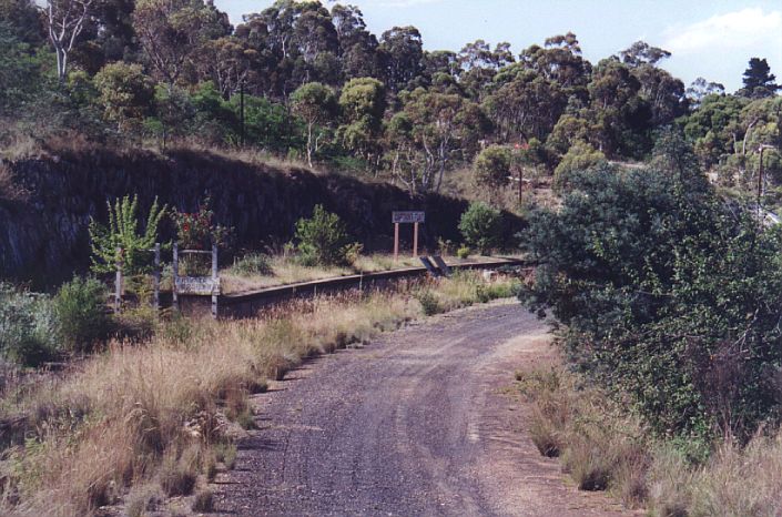 
The southern end of the platform, with the name board still present.
