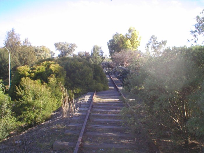 The Eugowra branch from Mid Western Hwy level crossing looking towards West Cowra.