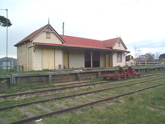 
A visiting maintenance trike sits in the platform road.
