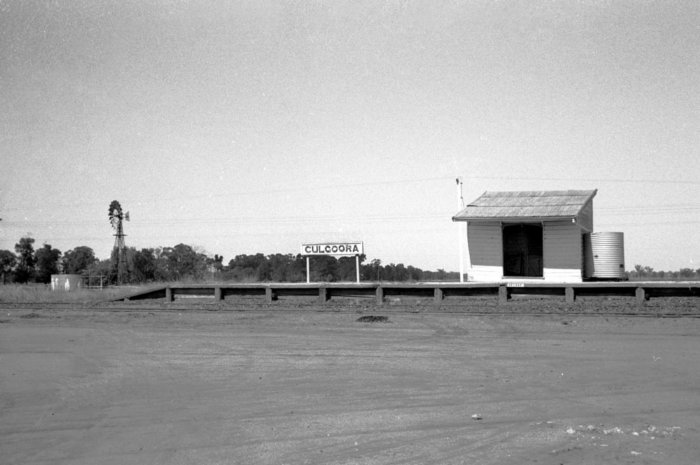 The view looking across to the shelter and station nameboard.