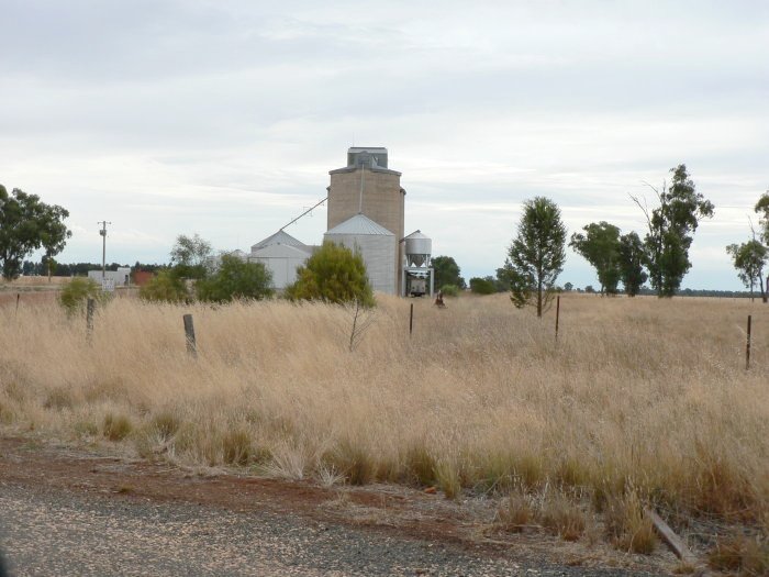 The view lookign south from the level crossing towards the silos.