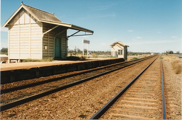 
The view of the platform, station and name-board.
