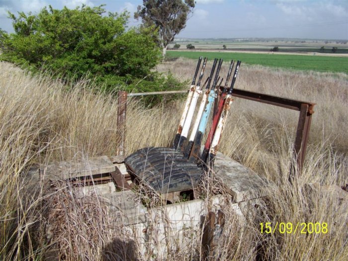 A closer view of the lever frame on the platform.