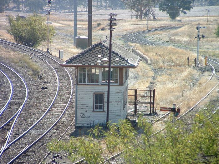 
A close-up view of Demondrille North Box.  The branch line to Blayney
is on the right.
