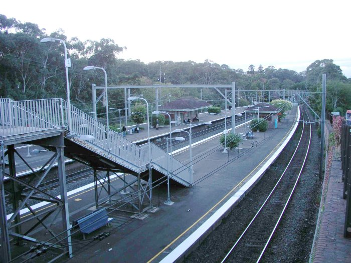 The view looking south from the western end of the bridge.