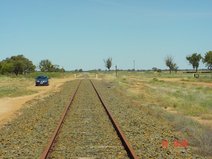 
The view form the down end of the location looking up towards Murrabit.
