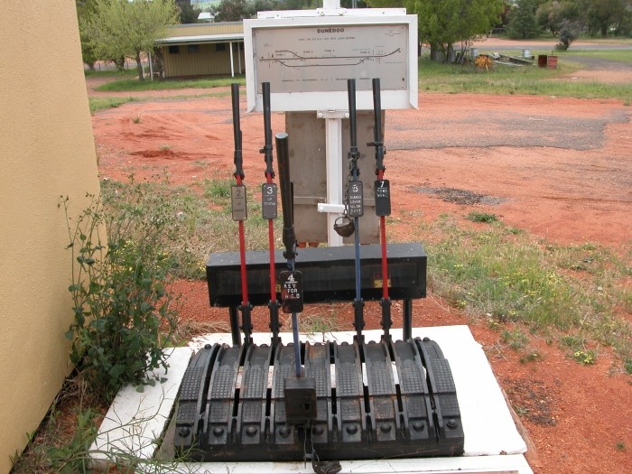 
The lever frame on the platform.
