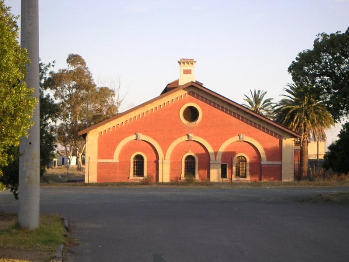 
The loco shed has been preserved and fenced off.
