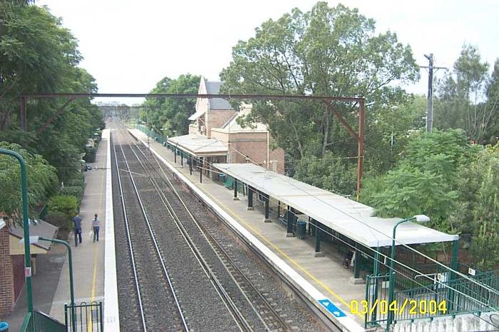 
The view from the footbridge looking east towards the city.
