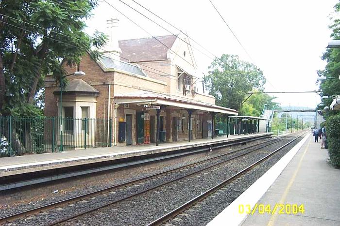 
The view looking west, showing the impressive station building on platform 2.
