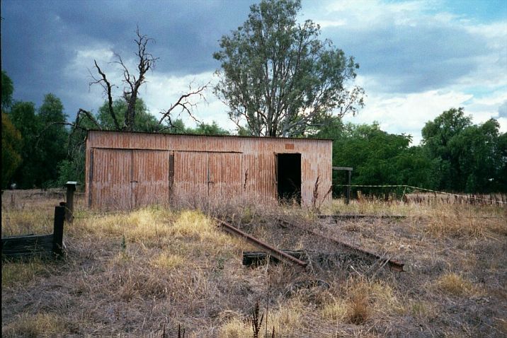 
A gangers shed is still present.  The rails in the foreground was used to
move rail equipment on and off the line.
