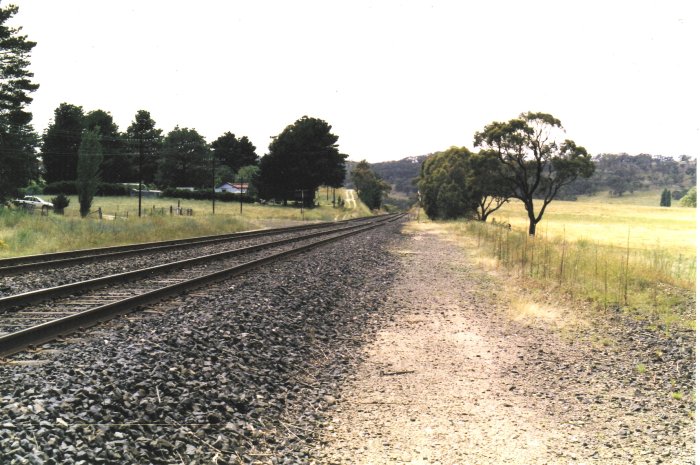 Site of Gemalla Station looking up the line towards Tarana. Probable station master's house on the left.