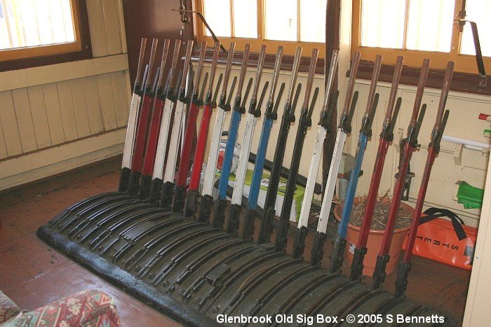 The lever frame in the old signal box.