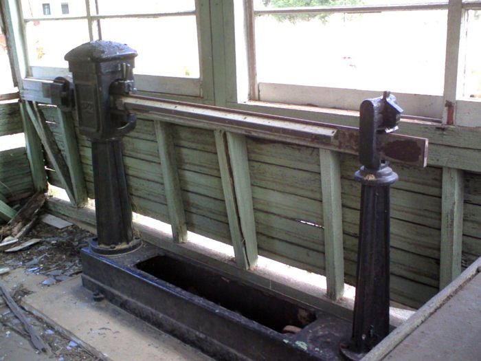 The remains of the scales inside the weighbridge building.