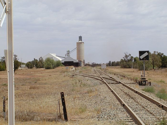 
The view looking down the line.  The station was located where the white
safeworking hut now stands.
