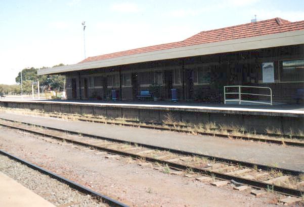 
The view looking towards the station building.