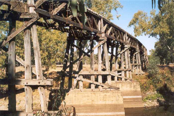 
A view from below of the northern end of the viaduct across the floodplain to
the south.
