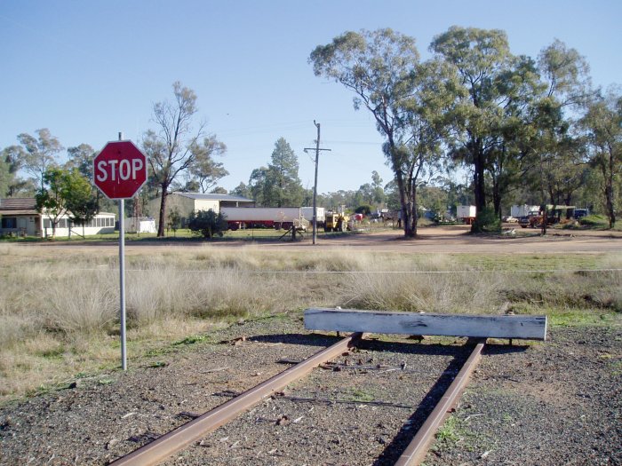 The stop block that marks the end of the branch line.