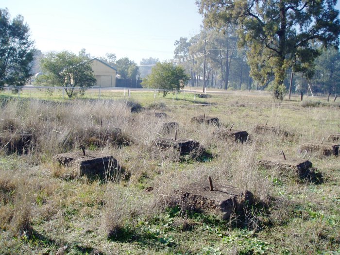 Only the base remains of the one-time water tower.