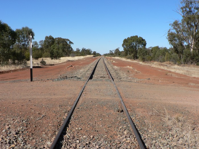 The view looking east. The former station was located opposite the loading bank.