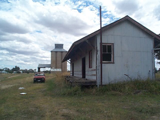 
The rear of the goods shed, looking in the direction of the station.
