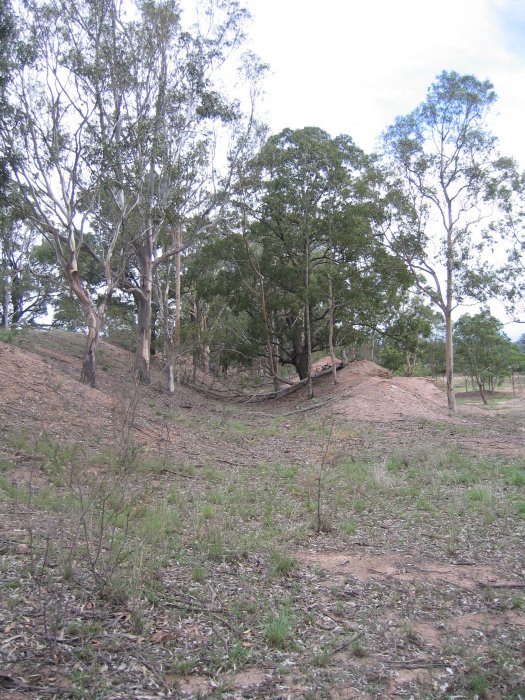 The remains of the formation from before the Main North was diverted around Lake Liddell.