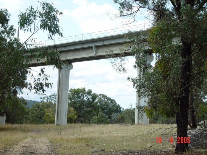 THe view looking up to the southern end of the bridge.