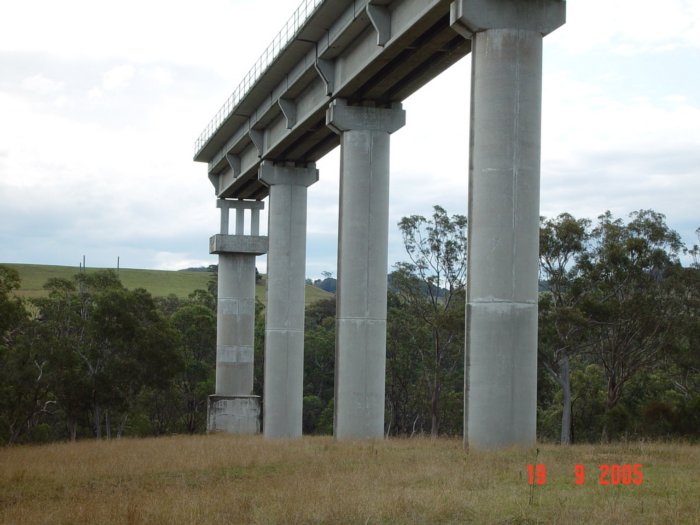 THe view looking up to the southern end of the bridge.