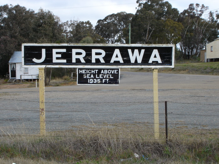 A closer view of the relocated station sign.