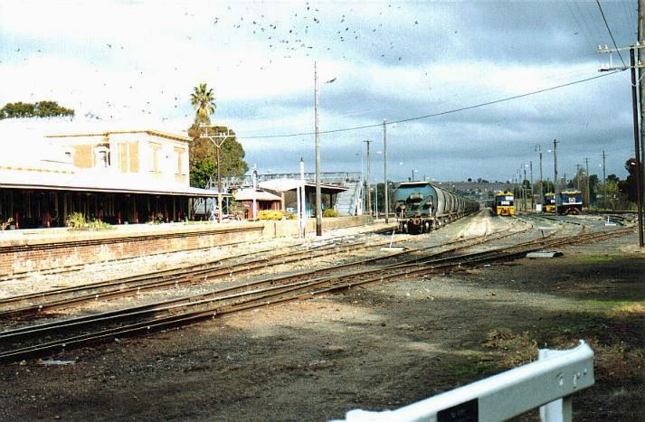 
Looking south showing the platform and yard, during a sunny break.
