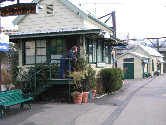 A view of the signal box looking west.