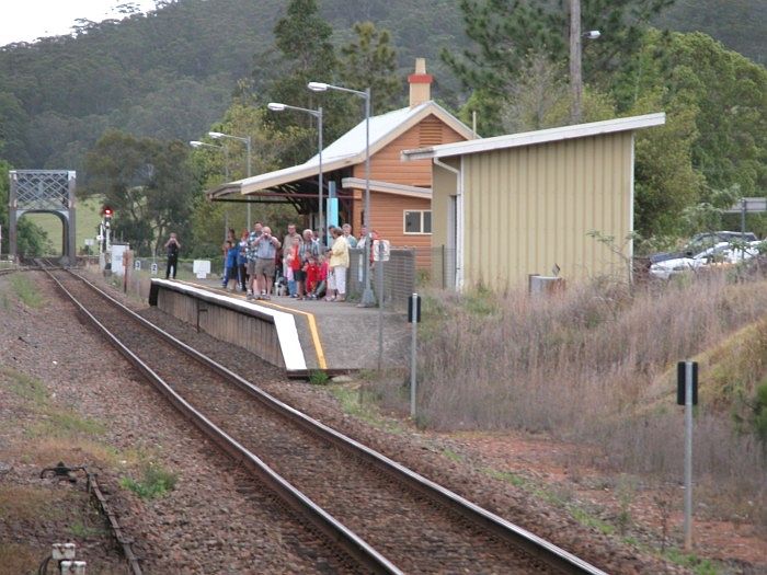 
The view along the platform and station.
